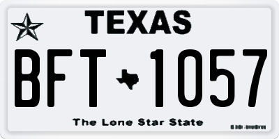 TX license plate BFT1057