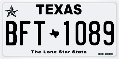 TX license plate BFT1089