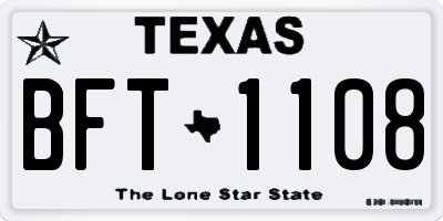 TX license plate BFT1108