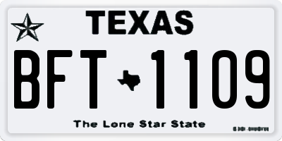 TX license plate BFT1109