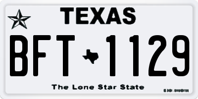 TX license plate BFT1129