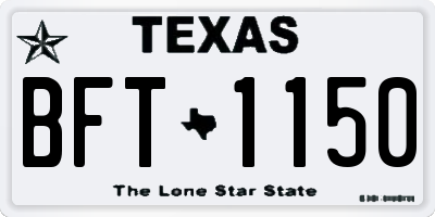 TX license plate BFT1150
