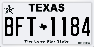 TX license plate BFT1184