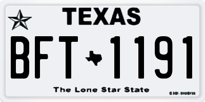 TX license plate BFT1191