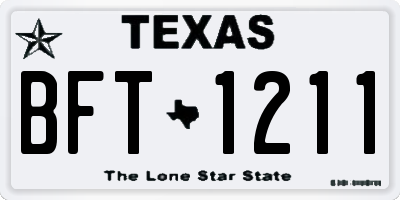 TX license plate BFT1211
