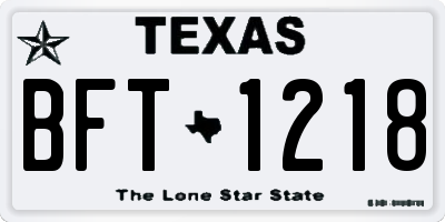 TX license plate BFT1218