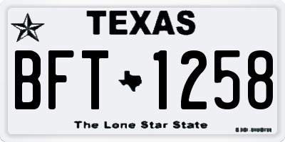 TX license plate BFT1258
