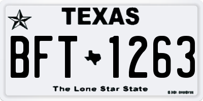 TX license plate BFT1263