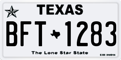 TX license plate BFT1283