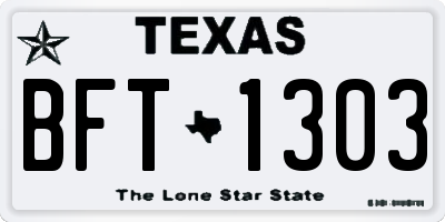 TX license plate BFT1303