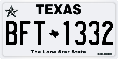 TX license plate BFT1332