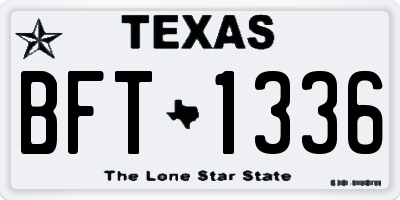 TX license plate BFT1336