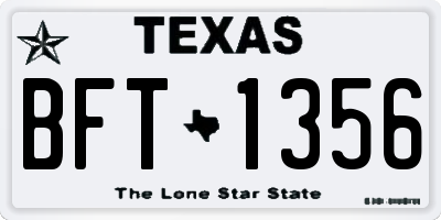 TX license plate BFT1356