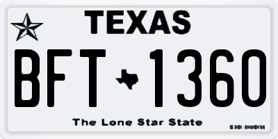 TX license plate BFT1360