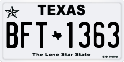 TX license plate BFT1363