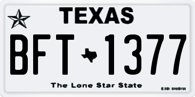 TX license plate BFT1377