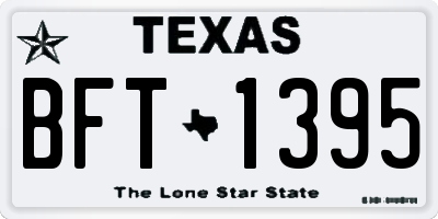 TX license plate BFT1395
