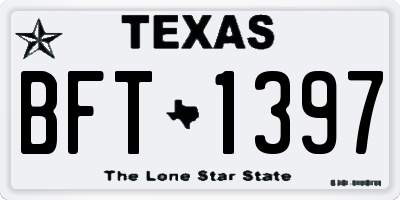 TX license plate BFT1397