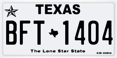 TX license plate BFT1404