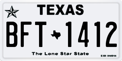 TX license plate BFT1412