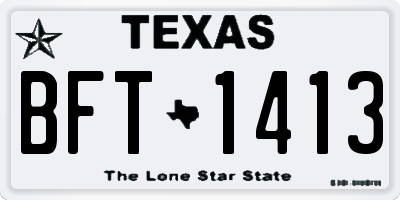 TX license plate BFT1413
