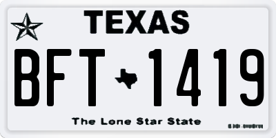 TX license plate BFT1419
