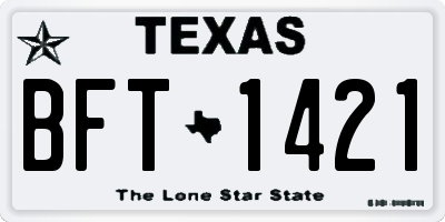 TX license plate BFT1421