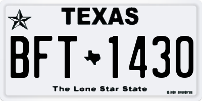TX license plate BFT1430
