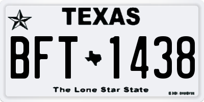 TX license plate BFT1438