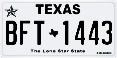 TX license plate BFT1443