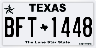 TX license plate BFT1448