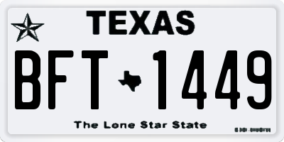 TX license plate BFT1449