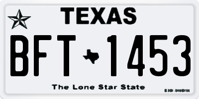 TX license plate BFT1453