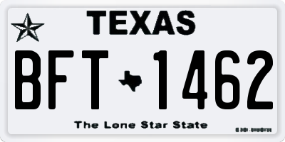 TX license plate BFT1462