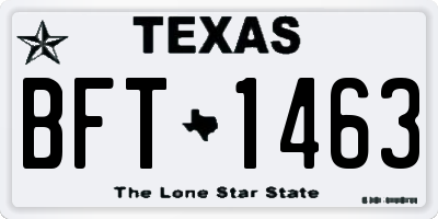 TX license plate BFT1463