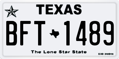 TX license plate BFT1489