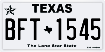 TX license plate BFT1545