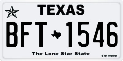TX license plate BFT1546