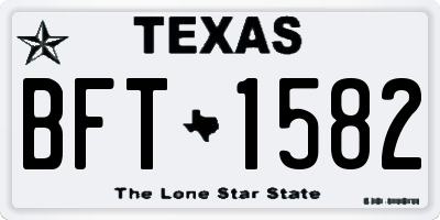 TX license plate BFT1582