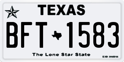 TX license plate BFT1583