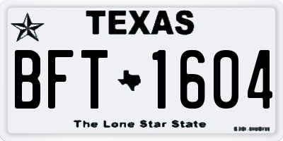 TX license plate BFT1604