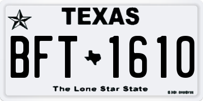 TX license plate BFT1610