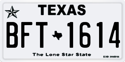 TX license plate BFT1614