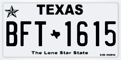 TX license plate BFT1615