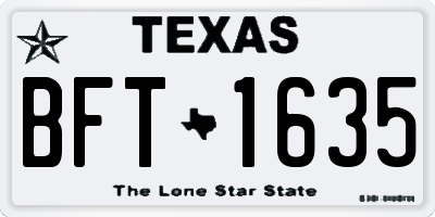 TX license plate BFT1635