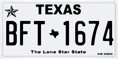 TX license plate BFT1674