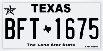 TX license plate BFT1675