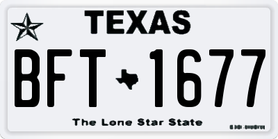 TX license plate BFT1677
