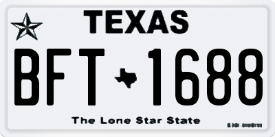 TX license plate BFT1688