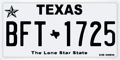 TX license plate BFT1725